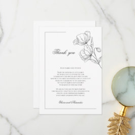 Cartões de agradecimentos de casamento elegante co