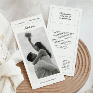 Cartões de agradecimentos de casamento elegante co