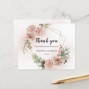 Cartões de agradecimentos De Casamento Elegante De