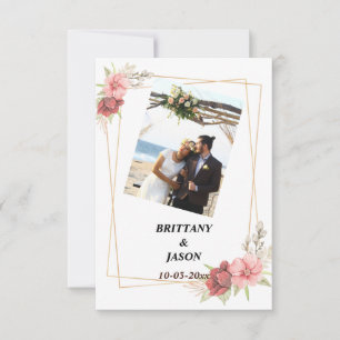 Cartões de agradecimentos De Casamento Elegante Do