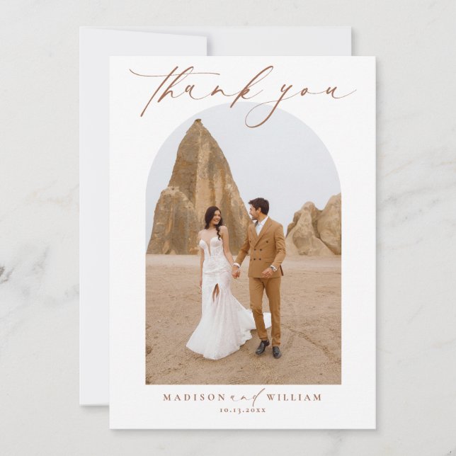 Cartões de agradecimentos de Casamento Elegante Te (Frente)