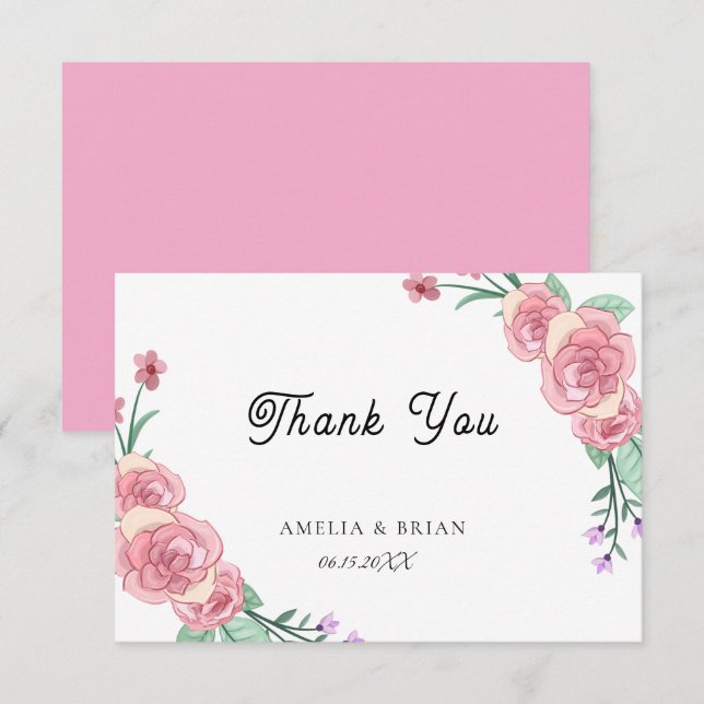 Cartões de agradecimentos de Casamento Eucalyptus  (Frente/Verso)