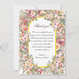 Cartões de agradecimentos De Casamento Floral Blus