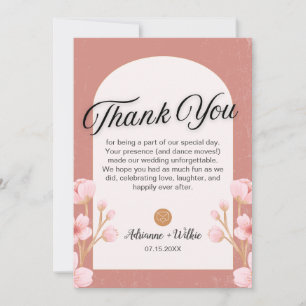 Cartões de agradecimentos de Casamento Floral Blus