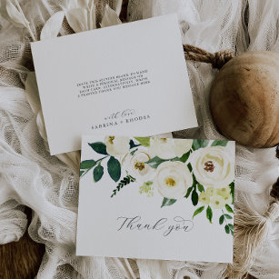 Cartões de agradecimentos de Casamento Floral Bran