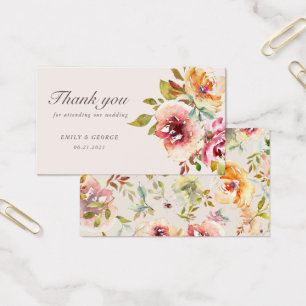 cartões de agradecimentos de Casamento Floral de