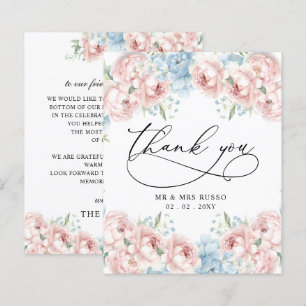Cartões de agradecimentos De Casamento Floral De B
