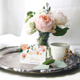 Cartões de agradecimentos De Casamento Floral De P