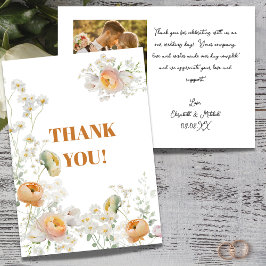 Cartões de agradecimentos de Casamento Floral de P