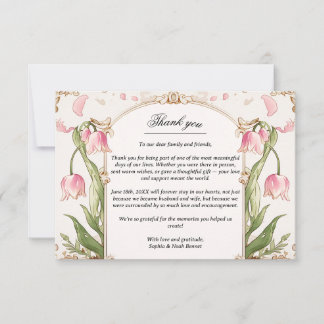 Cartões de agradecimentos de Casamento Floral e Ve