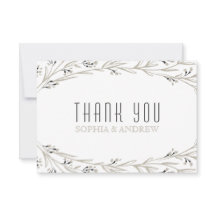 Cartões de agradecimentos de casamento floral eleg