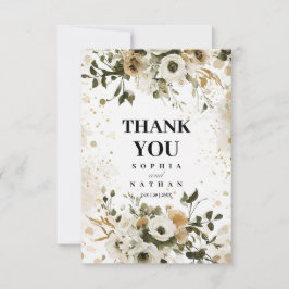Cartões de agradecimentos de Casamento Floral Eleg