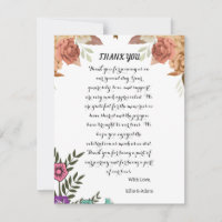Cartões de agradecimentos de Casamento Floral Eleg