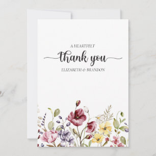 Cartões de agradecimentos de Casamento Floral Eleg