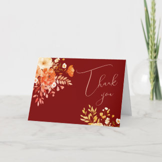 Cartões de agradecimentos de Casamento Floral Eleg
