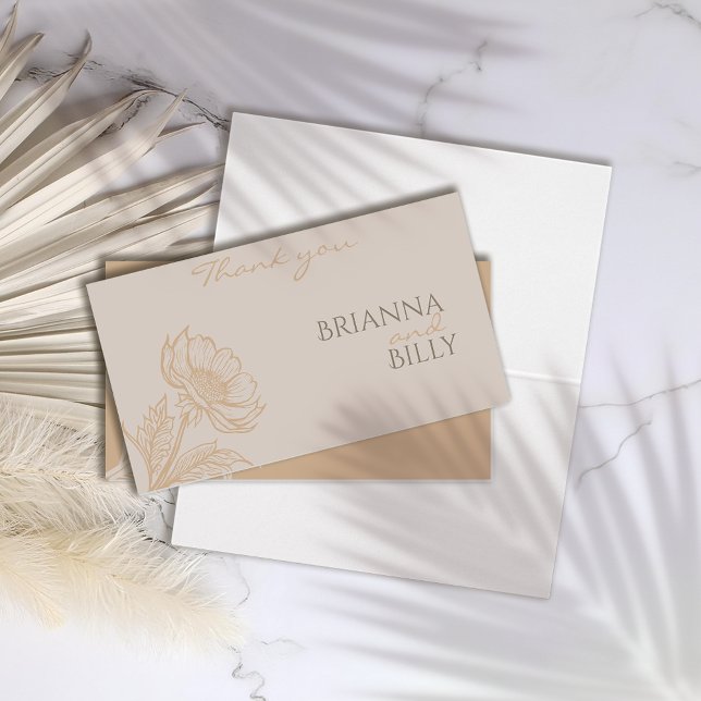 Cartões de agradecimentos de Casamento Floral Míni (Criador carregado)
