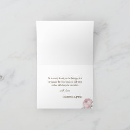 Cartões de agradecimentos de Casamento Floral Rosa