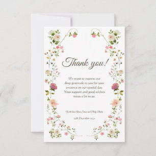 Cartões de agradecimentos de Casamento Floral Verd