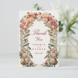 Cartões de agradecimentos de Casamento Floral Vint