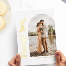 Cartões de agradecimentos de Casamento FOIL FOTO D