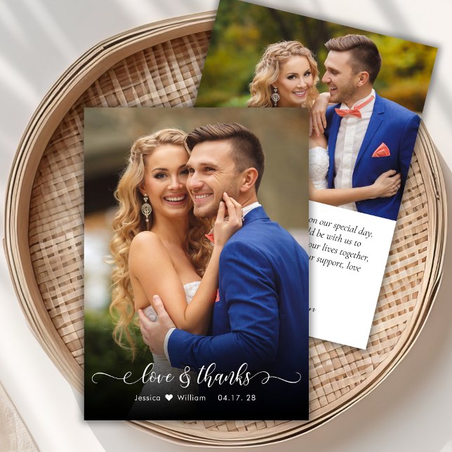 Cartões de agradecimentos de Casamento Fotográfico (Criador carregado)