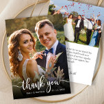 Cartões de agradecimentos de Casamento Fotográfico<br><div class="desc">Cartões de agradecimentos Fotográfico de Casamento 2 Elegante Moderno. obrigado de casamento na moda minimalista que você modelo com uma foto vertical de cheio na frente com o texto "Obrigado" em uma cobertura de fontes de script de traço de caligrafia escrita à mão, em branco na foto. Na parte de...</div>