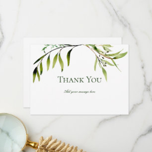 Cartões de agradecimentos de Casamento Greenery Bo
