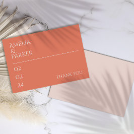 Cartões de agradecimentos de Casamento Laranja Min