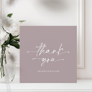Cartões de agradecimentos de Casamento Mauve Minim