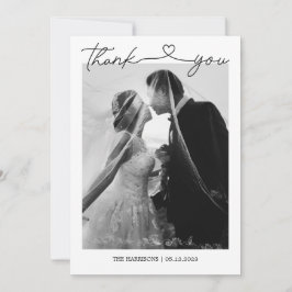 Cartões de agradecimentos de Casamento Minimalista