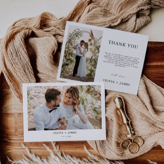 Cartões de agradecimentos de Casamento Minimalista (Minimalist Wedding Thank You Card)