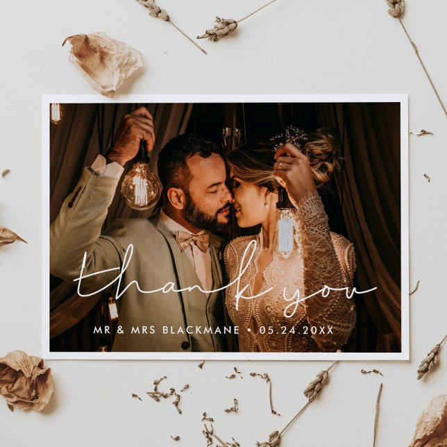 Cartões de agradecimentos de casamento minimalista (Criador carregado)