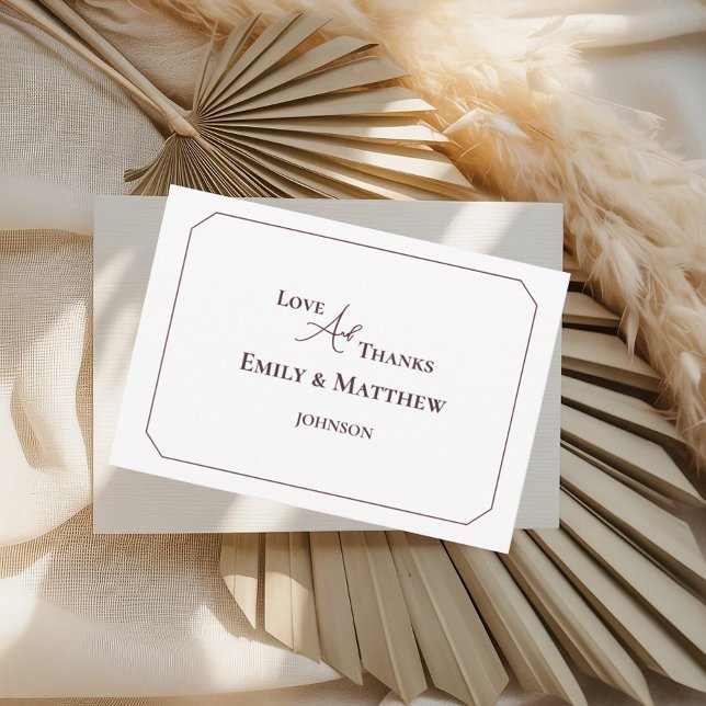 Cartões de agradecimentos de Casamento Minimalista (Criador carregado)