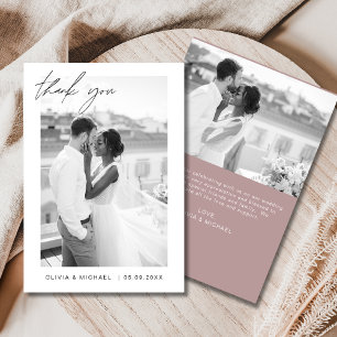 Cartões de agradecimentos de Casamento Minimalista