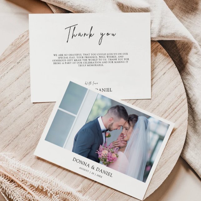 Cartões de agradecimentos de Casamento Moderno (Modern Wedding Thank You Card)