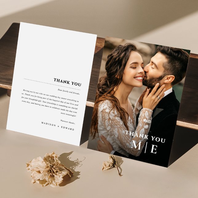 Cartões de agradecimentos de Casamento Monograma M (Criador carregado)