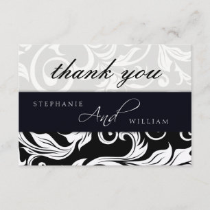 Cartões de agradecimentos de Casamento Negra e Bra