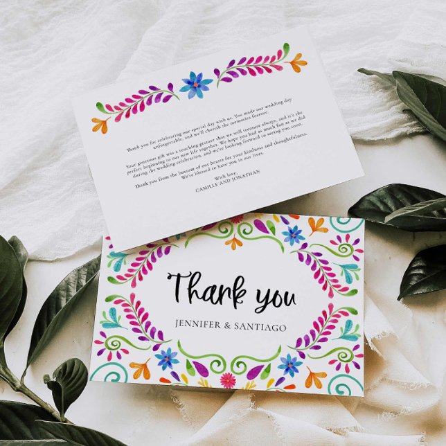 Cartões de agradecimentos de Casamento Pensado Mex (Mexican themed Wedding Thank you Card)