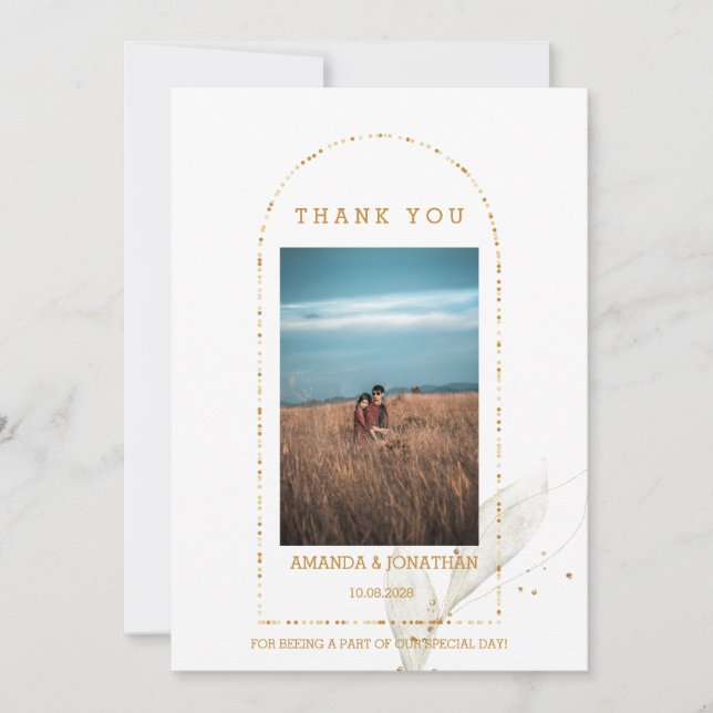 Cartões de agradecimentos De Casamento Plana Com F (Frente)