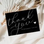 cartões de agradecimentos de casamento preto com g<br><div class="desc">Um cartões de agradecimentos de casamento moderno com um maravilhoso roteiro branco a preto. Adicione um obrigado pessoal que você envia aos seus convidados.</div>