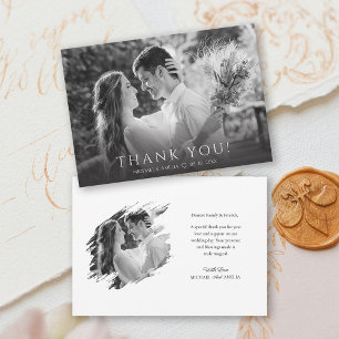 Cartões de agradecimentos de Casamento Preto e Bra