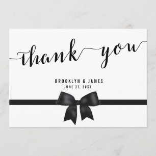 Cartões de agradecimentos De Casamento Preto E Bra