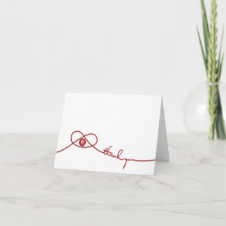 Cartões de agradecimentos de Casamento Red Double