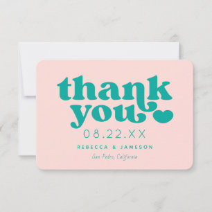 Cartões de agradecimentos de Casamento Rosa e Tea
