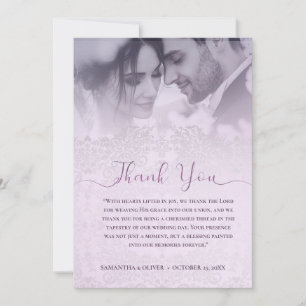 Cartões de agradecimentos de Casamento Rosa Elegan