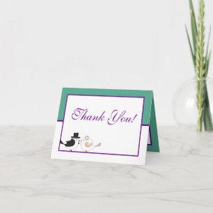 Cartões de agradecimentos De Casamento Roxo/Teal B