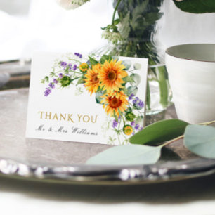 Cartões de agradecimentos de Casamento Rustic Sunf