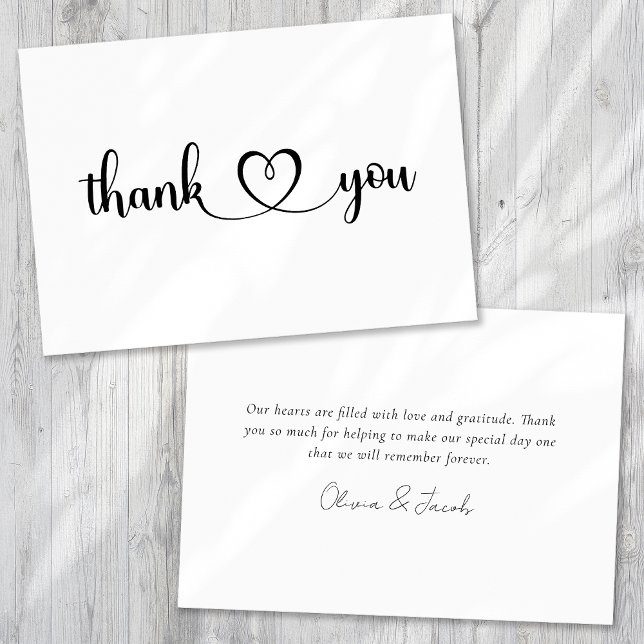 Cartões de agradecimentos de Casamento Simples (Criador carregado)