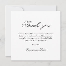 Cartões de agradecimentos de casamento simples chi