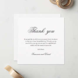 Cartões de agradecimentos de casamento simples chi